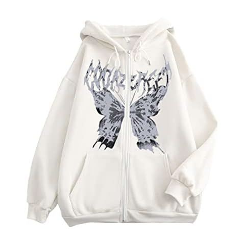 Tomwell Kapuzenpullover für Damen Herren Graphics Harajuku Sweatshirt Vintage Y2K Hoodies Kordelzug Cover