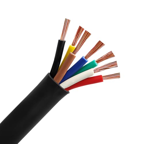 AOHEWEI 7 adriges Kabel für Anhänger 20m Schleppkabel 7 adriges Anhängerkabel schwarz für Caravan LKW Industrie AOHEWEI 7 adriges Kabel für Anhänger 20m Schleppkabel 7 adriges Anhängerkabel schwarz für Caravan LKW Industrie