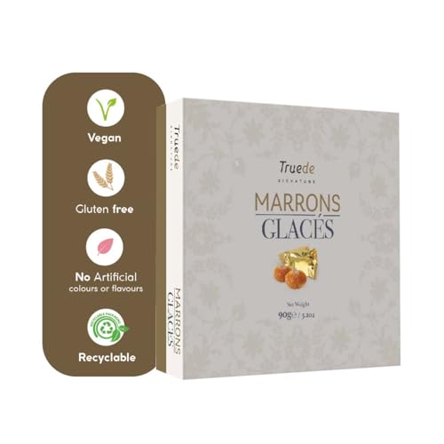Truede Marrons Glacés (90g) - Freshly Produced Individually Packed Marrons Glacés Candied Chestnuts Traditional Turkish Recipe