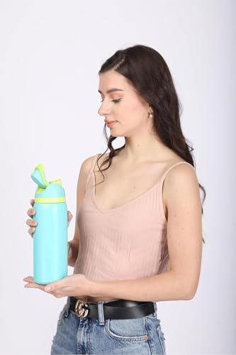 Image of Stainless Steel Water Bottle 32 oz with Flip Lid and Carry Loop (Light Green, 960 ml)