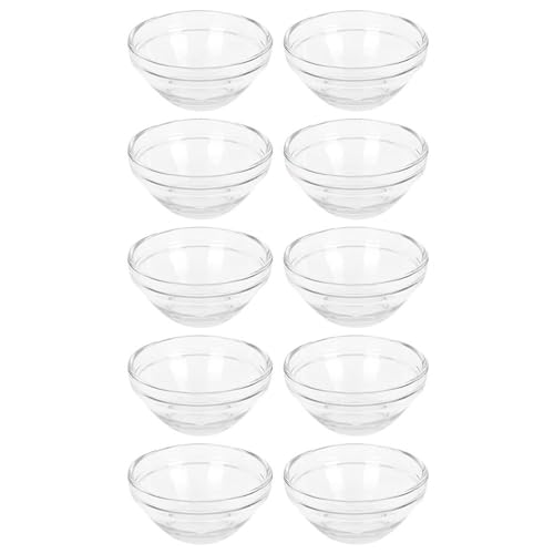 Juego de 10 tazones plásticos transparentes para mezclar miniatura 1