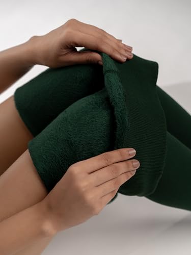 Image of Theater Fur Opaque Stockings for Women | Fleece Lined Free Size Full Length Stretchable and Warm Tights with Soft Comfortable Waistband