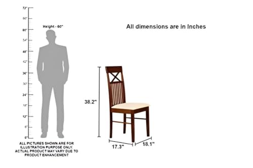 Image of JEENWOOD Solid Wood Dining Chairs Set of 2 with White Cushioned Seat