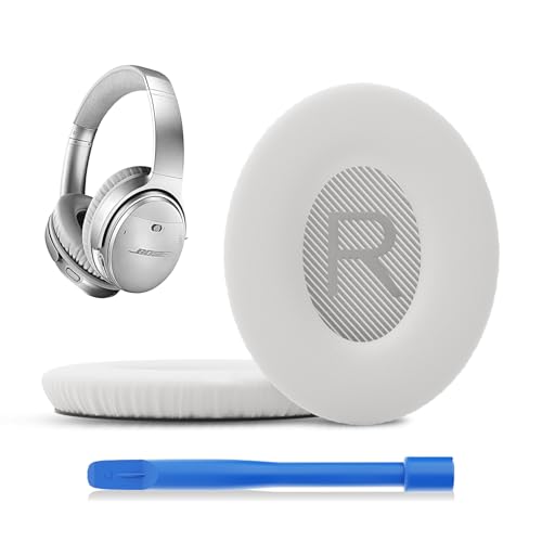 Replacement Ear Pads for Bose QC35, EarPads for Bose QuietComfort 35 / Quiet Comfort 35 II Wireless Over-Ear Headphones, White