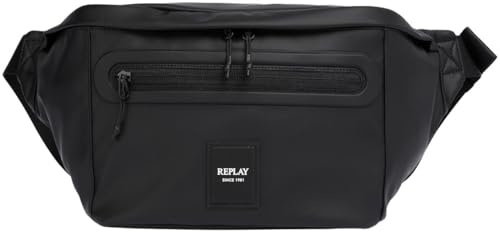 Riñonera Replay con compartimento exterior negro 0098 y correa regulable