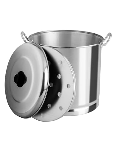 Vasconia 32-Quart Steamer Pot (Aluminum) with Tray & Aluminum Lid for Most Stoves (Hand-Wash only)
