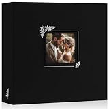 Lanpn Album Fotografico Scrapbooking 30x30 cm, Finestra Biancheria Album Foto Portafoto Raccoglitore a 3 anelli 30 x 30 cm con 30 Tasche 60 Pagine (Nero)