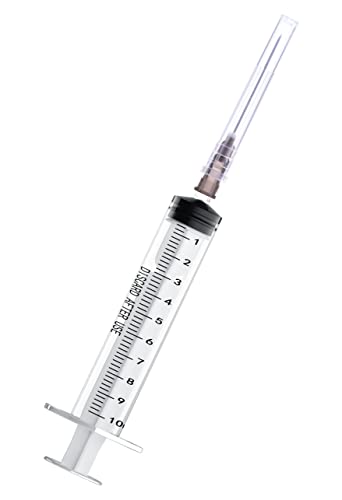 10ml Disposable Syringe with 22G/1.5Inch Needle, Individual Package (20)