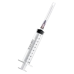 10ml Disposable Syringe with 22G/1.5Inch Needle, Individual Package (100)