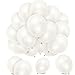 Elecrainbow 100 Pack 12 Inch 3.2 g/pc Thicken Round Metallic Pearlescent Latex Balloons - Shining White Balloons for Party Supplies and Decorations