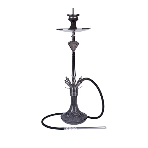 Diamond Hookah Shisha Edelstahl Wasserpfeife Saphir 12.0 Black Edition mit Zubehör 90 cm
