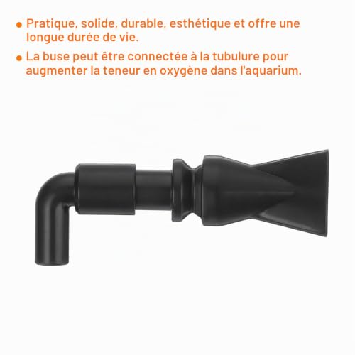 QUARKZMAN Aquarium Buse 360°Libre Rotation Plastique 8mm/0,31" OD Noir – vue 5