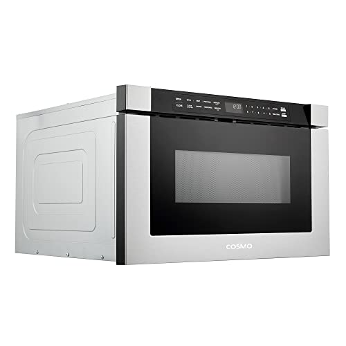 Image of 24 in. Haven Coll 1.2 cu. ft. Built-in Microwave Drawer, Stainless Steel | Cosmo COS-12MWDSS-NH Touch Controls, 11 Power Levels, 1000W, Child Lock Function, Defrost Functions, Automatic Presets