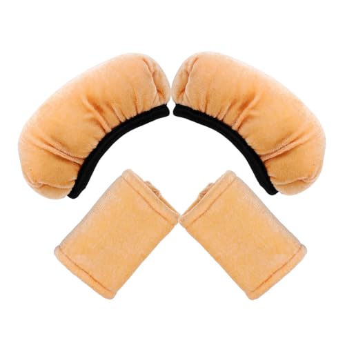 Beavorty 1 Set Underarm Pressure Relief Sleeve Underboob Liner Armpits Cane Handle Cover Crutch Arm Pads Crutch Armpit Covers Bras Underarm Crutch Armpit Pad Groin Light Brown Golden Velvet