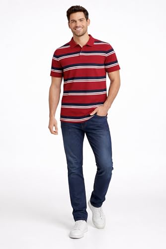 Image of SANE ORIGINALS Half Sleeve Polo T-Shirt for Men with Pocket || Stripe Collar and Pocket T-Shirt for Men Half Sleeves