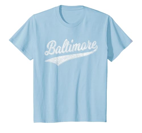 Baltimore Maryland Varsity Script Vintage Sports Jersey T-Shirt, Youth, Baby Blue, 3T