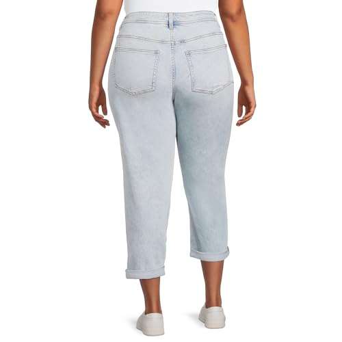 Terra & Sky Light Wash Plus Size Slim Boyfriend Jeans - 18 Blue2