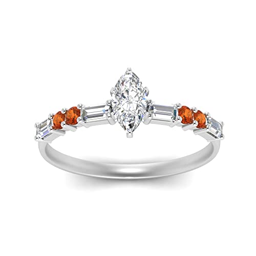 Image of 925 Sterling Silver Marquise Cut Simulated Diamond Vintage Classic Engagement Ring Wedding Band Matching Jewelry for Women, Promise Ring Set US Size 4-12