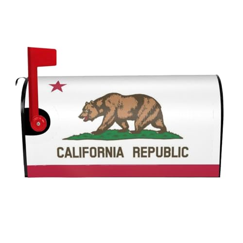 Protezione per cassetta postale magnetica alla moda con bandiera dello stato della California - Impermeabile - Stampa personalizzata per cassette postali