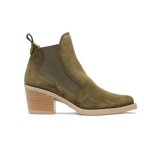 PORRONET Botines Cowboy Kaki Con Elasticos Jackie
