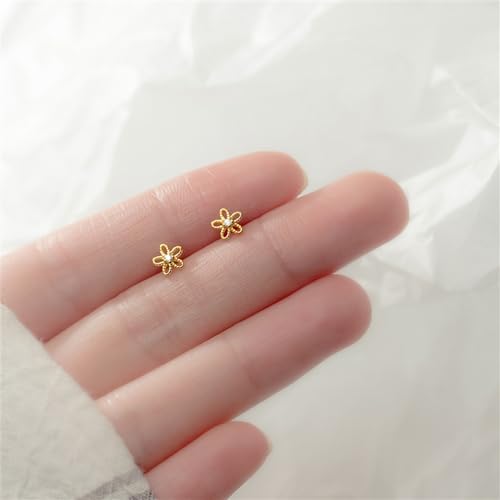 18G Daisy Flower Stud Cartilage Earrings for Women Girls 925 Sterling Silver CZ Tiny Cute Floral 3mm Ball Barbell Screw Back Studs Sleeper Tragus Post Hypoallergenic Piercing Body Jewelry Gifts4