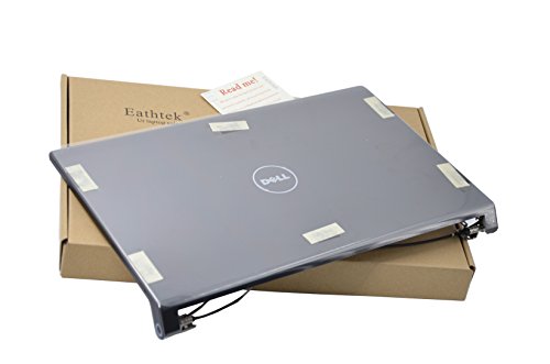 Eathtek Replacment LCD Back Cover Lid Plastic with Hinge Silver for Dell Studio 1555 1557 1558 series, Compatible with part number DHDP5