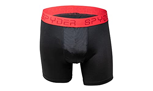 Spyder Mens Boxer Briefs 4 Pack Poly Spandex Performance Boxer Briefs Underwear (Black Large)4
