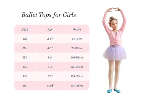 Mulnall Fille Ballet Wrap top leotard à manches longues danse Wrap pull gymnastique cardigan avec velours à l'intérieur(UK824-08-150) – vue 6