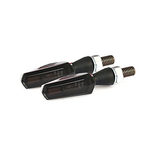 Par 2 flechas COB LED cromado traseras con lentes ahumadas 'y luces de posición y de freno homologadas universales para moto Custom Harley Davidson SPORTSTER, Dyna, Softail, Touring, VRod; Yamaha;