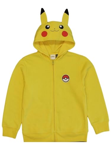 Pokémon Pikachu Costume Hoodie, Long Sleeve Hooded Sweatshirt, Boys Size 4/5 Yellow