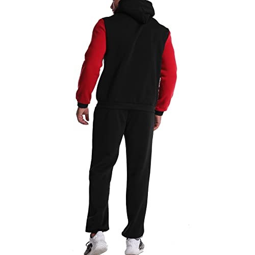 Nikufeimei Men's Jogging Tracksuits Casual 2 Piece Sweatsuits Set Full Zip Athletic Long Sleeve Outfits(Red,3Xl) #TOP2