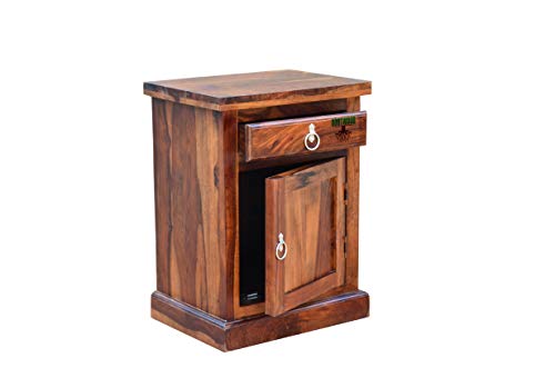 Image of Sheesham Solid Wood Bed Side Table (Finish Color - Natural Brown)