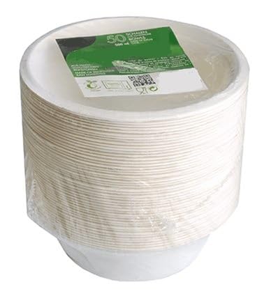 Bol 500 ml de caña de azucar - Bowl - Cuenco 500 ml - Biodegradable y compostable - Paquete 50 unidades