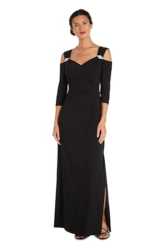 R&M Richards Women's Fleur De Lis Dress W/Sequined Bodice & Cape Sleeves