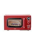 COMFEE Retro Ovens, Small 9 Preset Programs, 0.9 cu.ft Countertop Compact Microwaves with Multi-Stage Cooking, Mute Function, LED Digital, Red/900W, CMO-MMP02AA(RD), Red