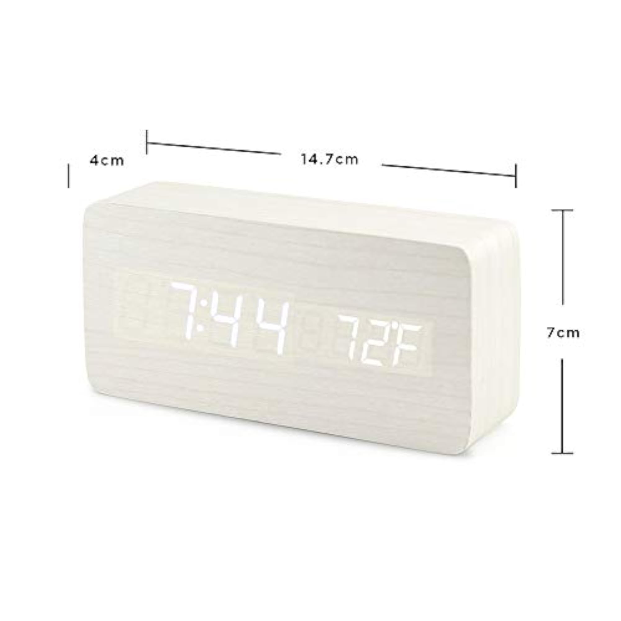 Wooden Digital Alarm Clock, Multi-Function
