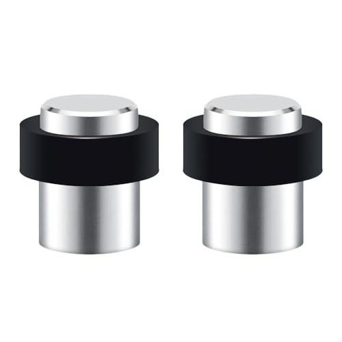 lot de 2 Butée de Porte Sol, Hauteur 45mm, Arrêts de Portes en Acier Inoxydable avec Vis, Butoir Porte