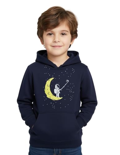 Image of Mack Jonney Boys' inchAwesome inch Printed Fleece Hoodie - Warm Winter Sweatshirt with Kangaroo Pocket -M5452