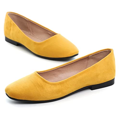 TN TANGNEST Women's Fashion Square Toe Ballet Shoes Comfortable Slip On Flats3