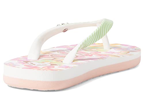 Roxy Girl's Pebbles VII (Little Kid/Big Kid) White/Green 13 Little Kid M2