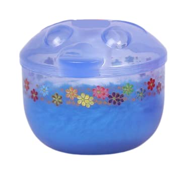 Manan Shopee Portable Baby Skin Care Baby Powder Puff with Box Holder Container for New Born and Kids for Baby Face and Body - Blue (Pack of 1)