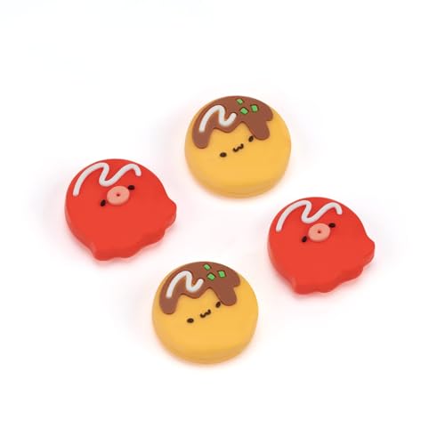 Image of GeekShare Cute Thumb Grip Caps Compatible with Switch / OLED / Switch Lite ,Soft Silicone Joystick Rocker Cover,4PCS- Takoyaki