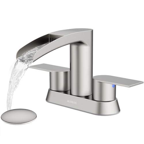 Bathroom Sink Faucet for 3 Hole, Hurran 4 Inch Bathroom Faucets with Pop-up Drain, Stainless Steel...