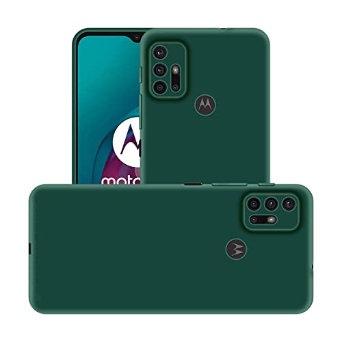 Image of Case Creation Liquid TPU Silicone Cover for Moto G30 Soft Case,Anti-Dirty Slim Case Frosted Matte Cute Candy TPU Raised Bezel (Splash of Color) Back Case Cover for Motorola Moto G30 -Lake Green