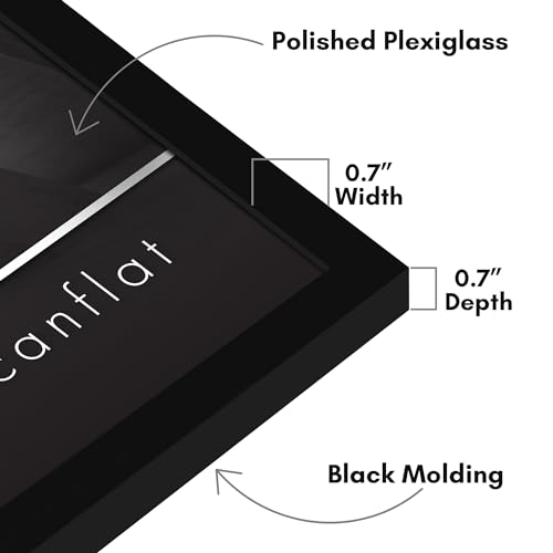Americanflat 21x28 Poster Frame with Polished Plexiglass - Streamline Collection - Thin Border Picture Frame for Wall Display - Hanging Hardware Included - Black