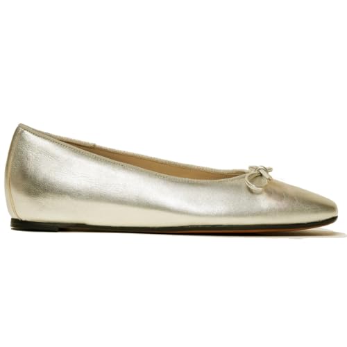 SHODENSE Women Flats Shoes Bow Square Closed Toe Ballet Flats Slip On Flat Shoe Metallic Matte Patent Low Hidden Wedge Heel Office Work Shoes Driving Flats Club3