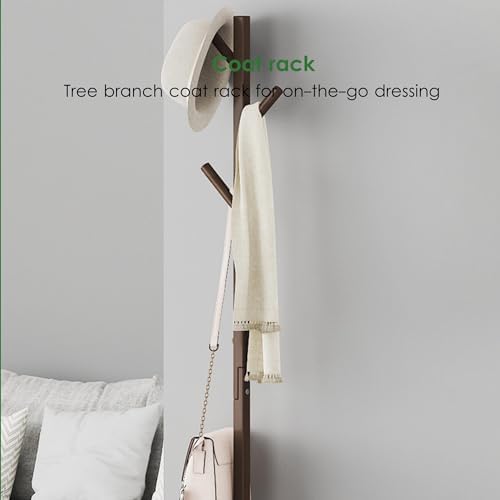 Multifunctional 3-in-1 Coat Rack & Shoe Bench with Storage, Soft Cushion Seat, Easy Assembly Hall Tree for Entryway, Hallway & Mudroom - Stylish Organizer 50x27x155CM