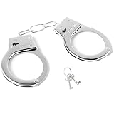 OKAWASI 手錠 金属製 ハンドカフ 本物そっくり手錠 警察 コスプレ コスチューム用小物 ハロウィン 舞台劇 演出 ポリスのコスプレに ハロウィンの小道具