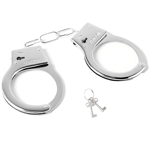 OKAWASI 手錠 金属製 ハンドカフ 本物そっくり手錠 警察 コスプレ コスチューム用小物 ハロウィン 舞台劇 演出 ポリスのコスプレに ハロウィンの小道具 OKAWASI 手錠 金属製 ハンドカフ 本物そっくり手錠 警察 コスプレ コスチューム用小物 ハロウィン 舞台劇 演出 ポリスのコスプレに ハロウィンの小道具