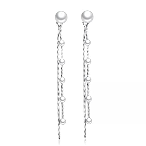 Bijoux boucles d'oreilles longues pampilles argent 925 de haute joaillerie